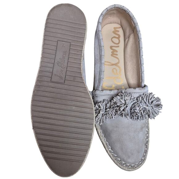 Sam Edelman Issa Bistro Taupe Tan Suede Fringe Espadrille Shoes Loafers Flats 8 - Picture 5 of 5